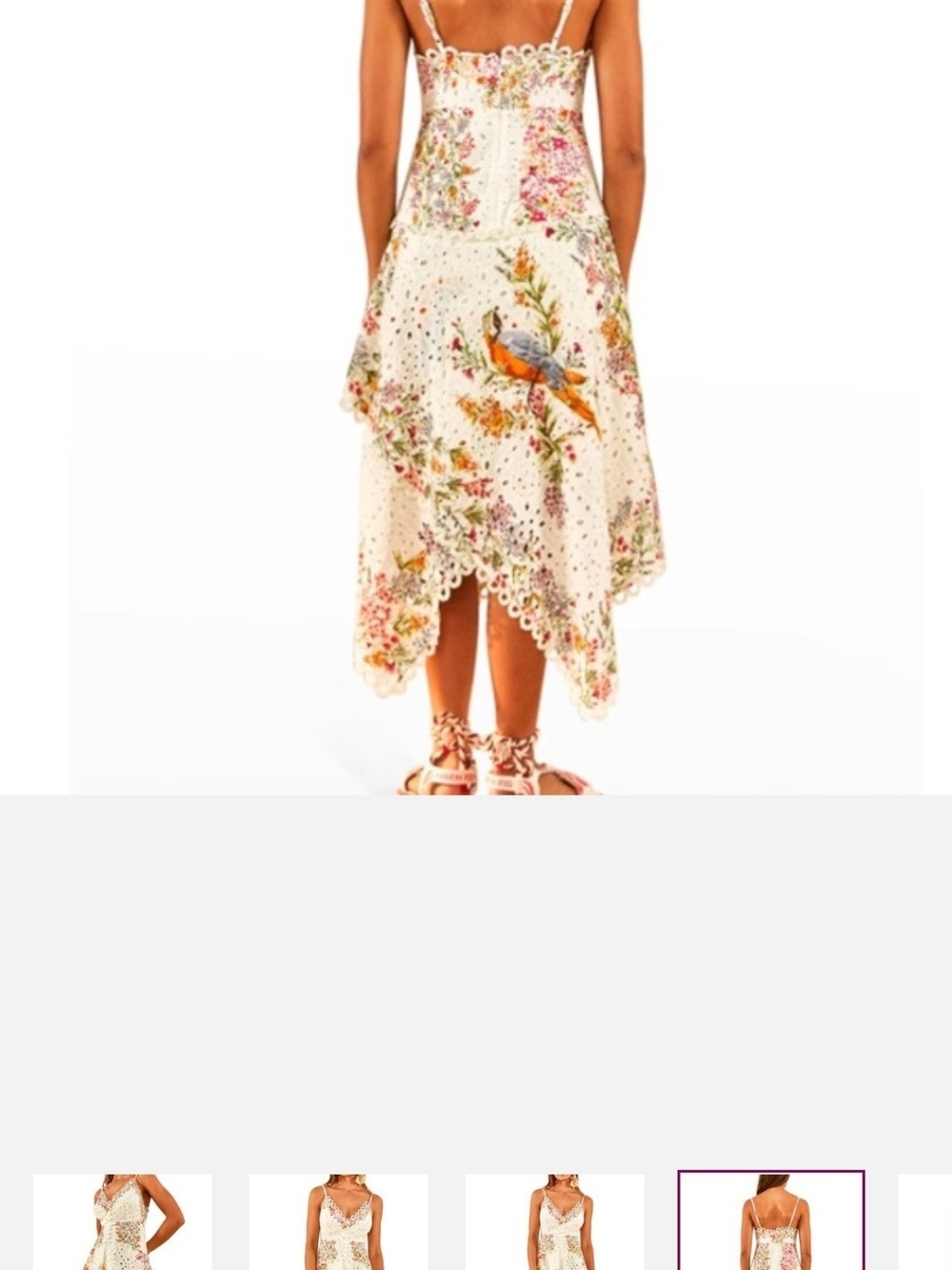 FARM Rio Ivory Eyelet Midi Dress with Floral Print - Picture 4 of 7